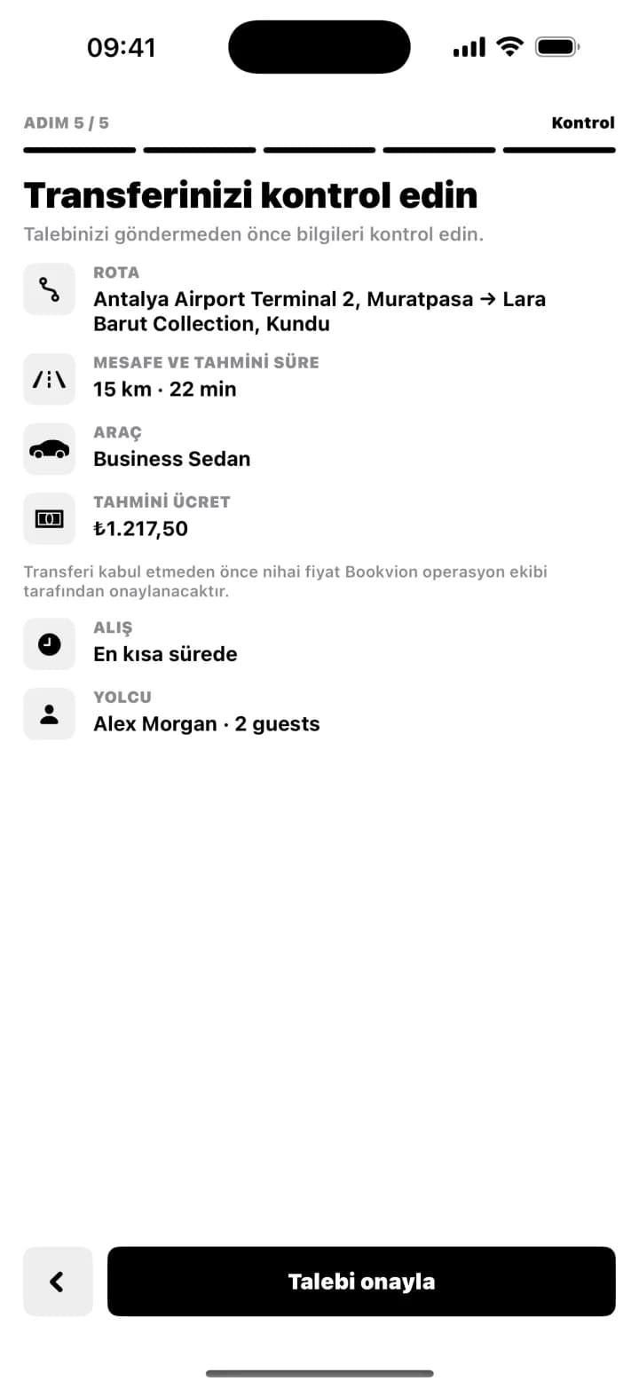 Bookvion transfer confirmation