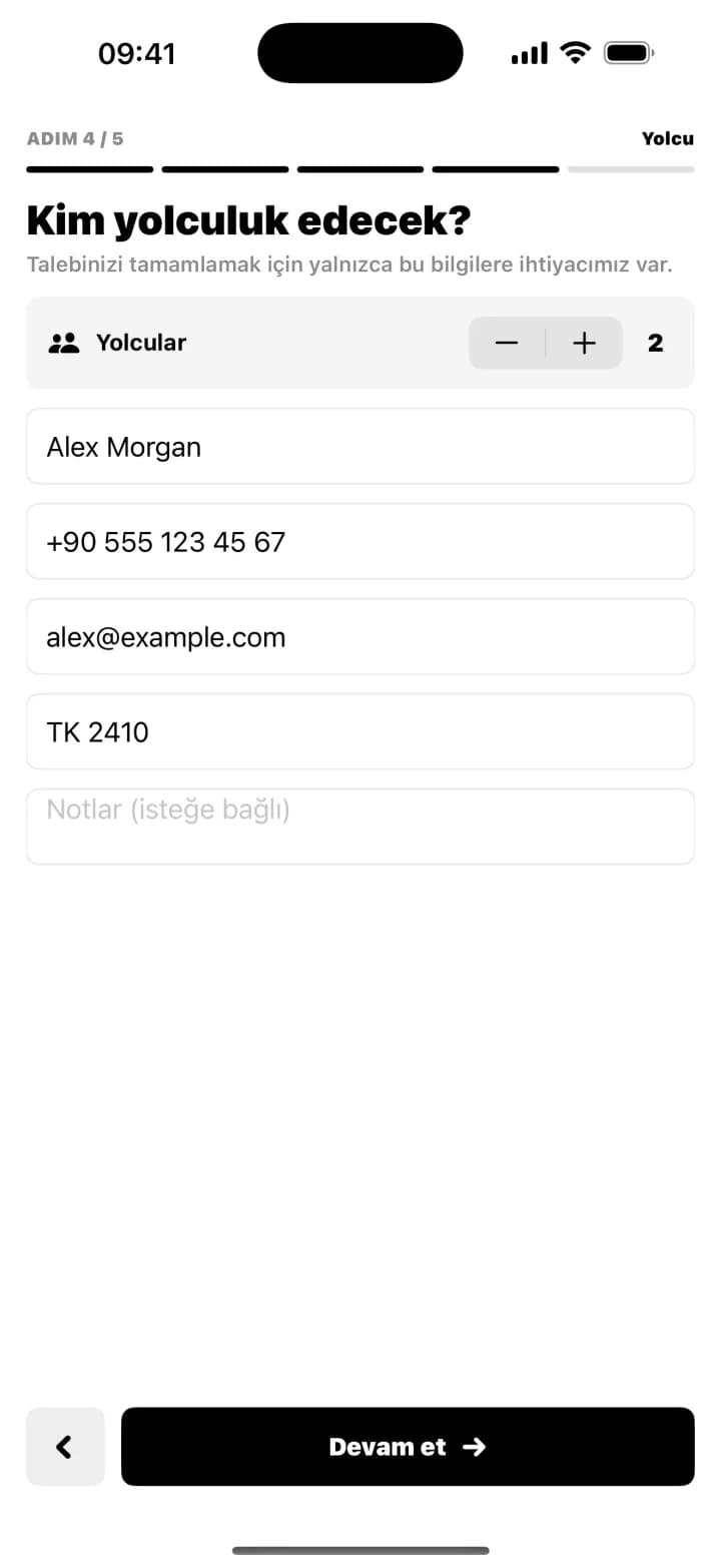 Bookvion passenger details