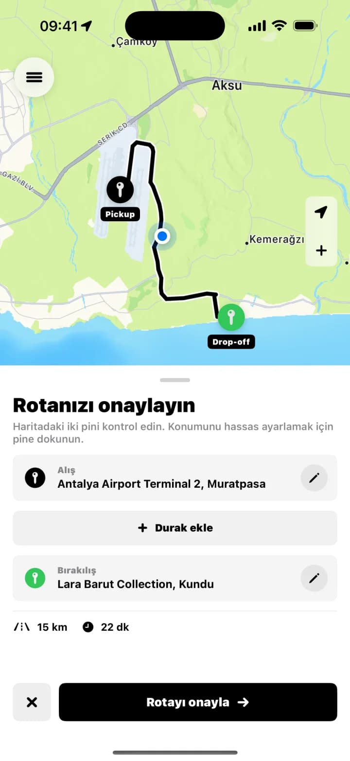 Bookvion route confirmation