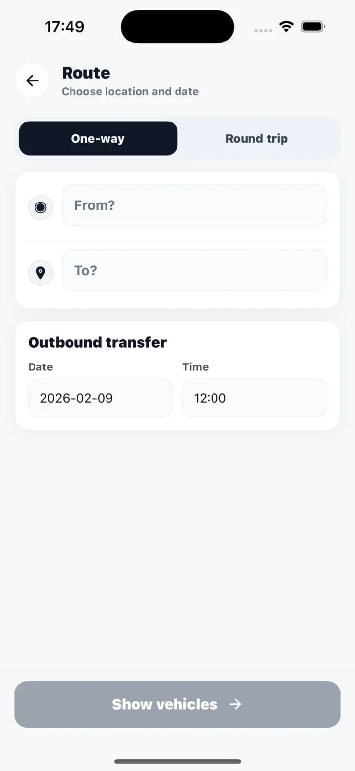 Tülekler mobile route booking